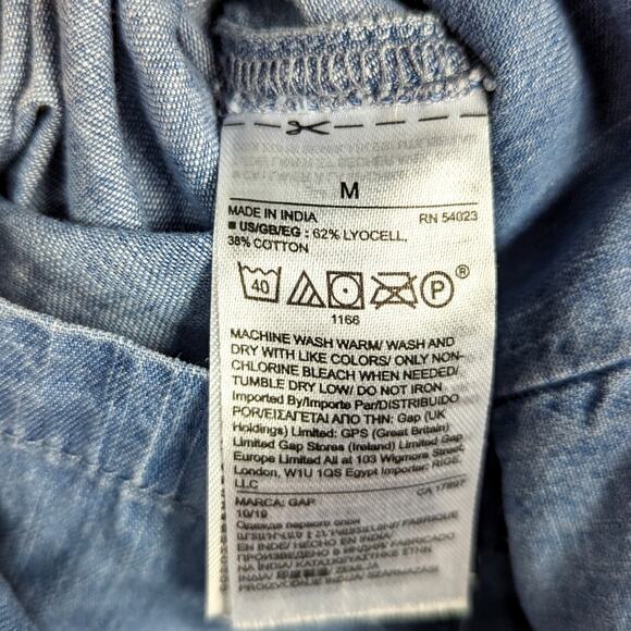 Gap Maternity Jumpsuit Women's Size Medium Lightweight Denim Chambray - Picture 7 of 8